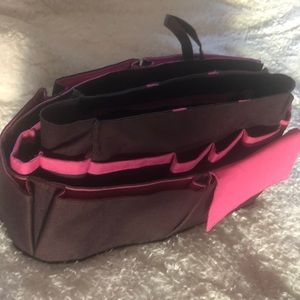 Brown and pink (2) piece purse/bag organizer